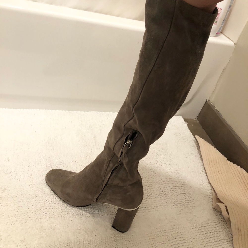 Zara Faux Suede Over the Knee Boots